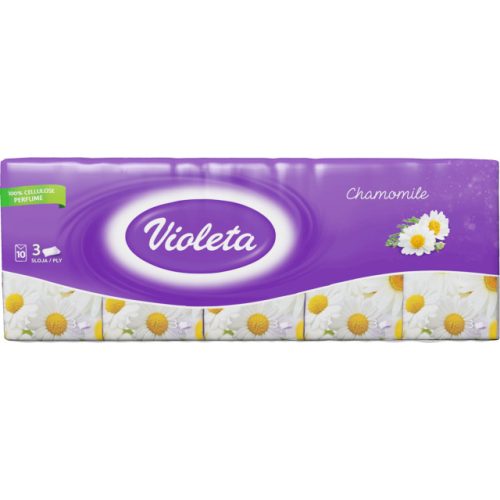 VIOLETA papírzsebkendő 3 rét., 10x10db -