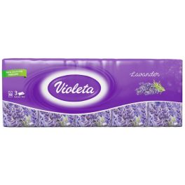 VIOLETA papírzsebkendő 3 rét., 10x10db -