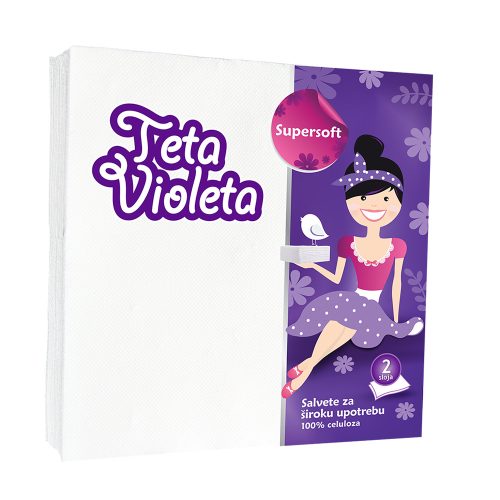 VIOLETA szalvéta 2 rét., 25db, 38x38cm -