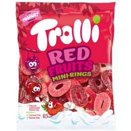 Trolli yoghurt red fruit mini rongs 100g