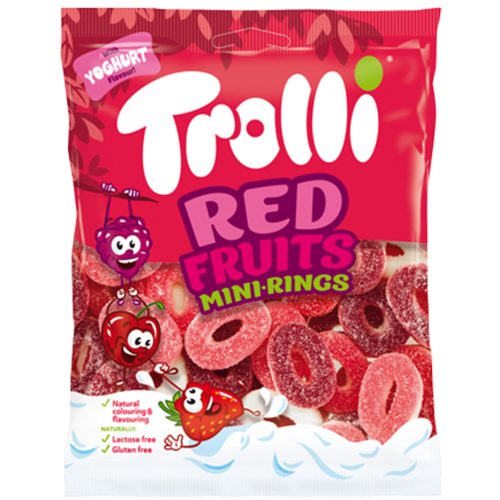 Trolli yoghurt red fruit mini rongs 100g