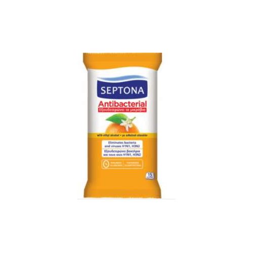 septona törlőkendő 15 lap antib.narancs