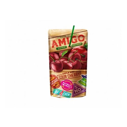 Amigó szívószálas alma-cherry 200ml