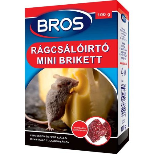 Bros rágcsálóirtó mini briket 29ppm 100