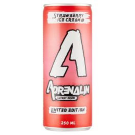 Adrenalin 250ml strawberry ice cream DRS