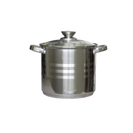 Fazék Inox 9 Literes Üveg Fedővel 24cm