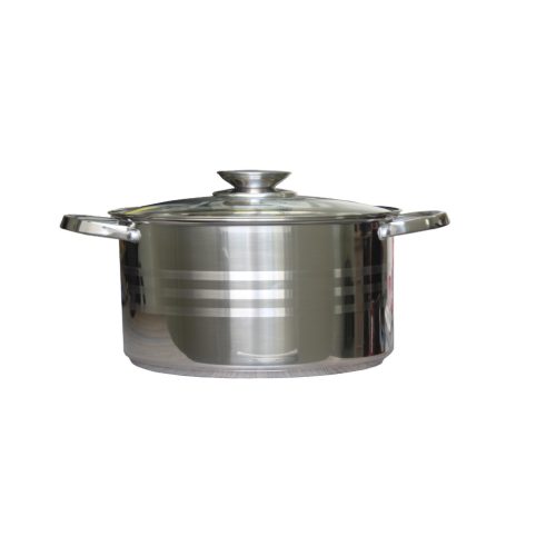 Lábas Inox 4,2 Literes Üveg Fedővel 22cm