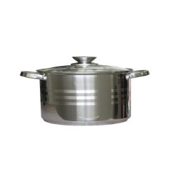 Lábas Inox 6,9 Literes Üveg Fedővel 26cm