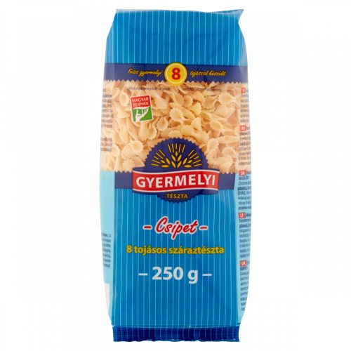 gyermelyi tészta 250 g csipet 8 tojásos