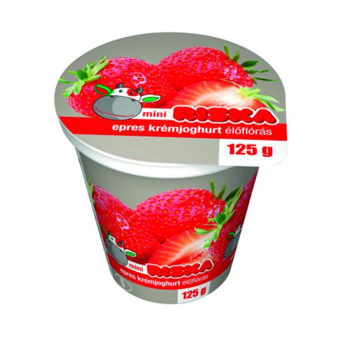 Riska krémjoghurt epres 125g/Alföldi Tej