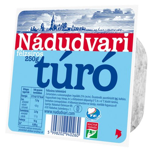 Nádudvari túró KÉK félzsíros 250g/csomag