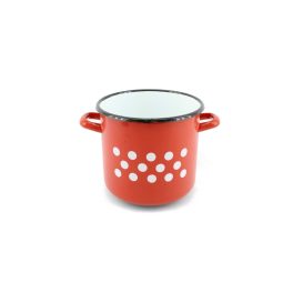 Zománcozott Fazék Piros Dekor 17cm 3.25