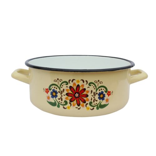 Zománcozott Lábas Krém Dekor 25cm 4 Lite