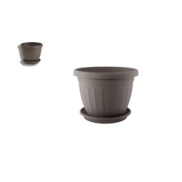 Virágcserép + Alátét Venecia 14cm Mokka