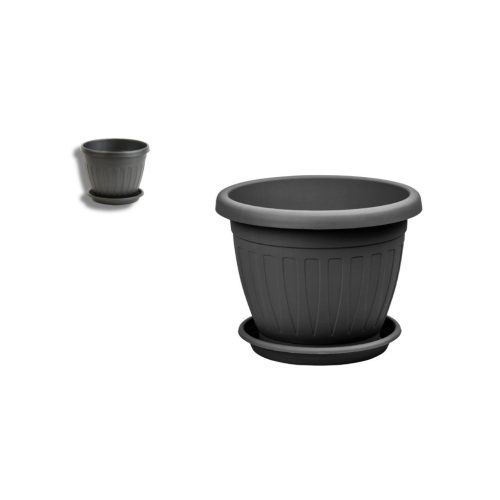 Virágcserép + Alátét Venecia 30cm Antrac