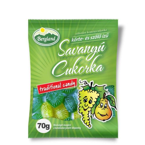 Bergland savanyúcukor körte, szőlő 70g