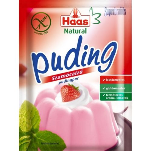 Haas Natural Szamócaízü pudingpor 40g
