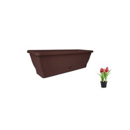 Virágláda Tálcával Magyar 40cm Barna