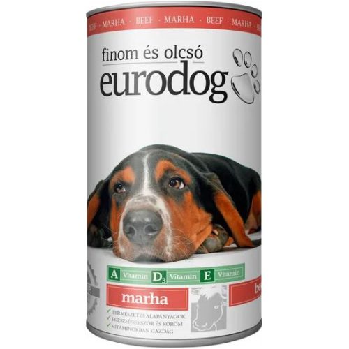 euro dog kutyaeledel 1240 g konzerv marh