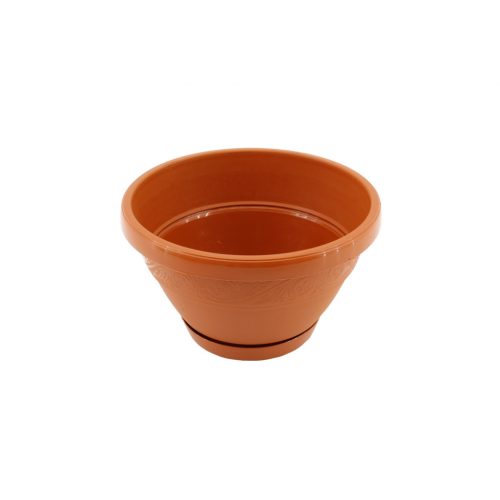 Cserép+Alátét Lalea 24cm (Sötétbarna/Szü