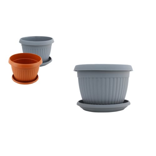 Cserép Bella Nr.1+Alátét 14cm (Sötétbarn