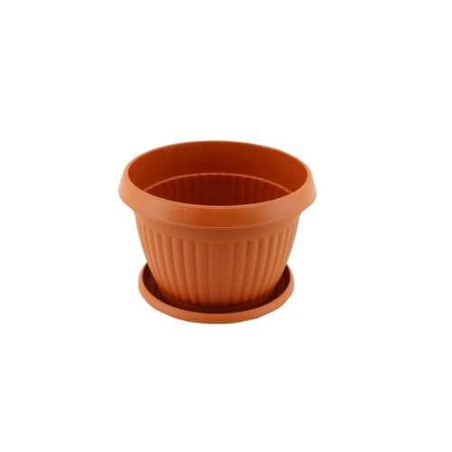 Cserép Bella Nr.5+Alátét 30cm (Sötétbarn