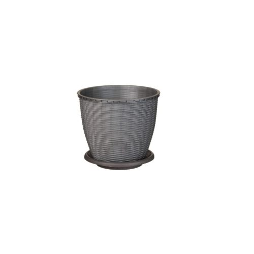 Cserép+Alátét Rattan 2.75 Literes Szürke