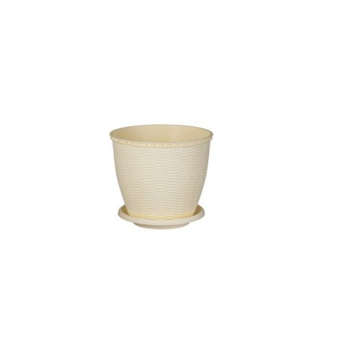 Cserép+Alátét Rattan 2.75 Literes Krém