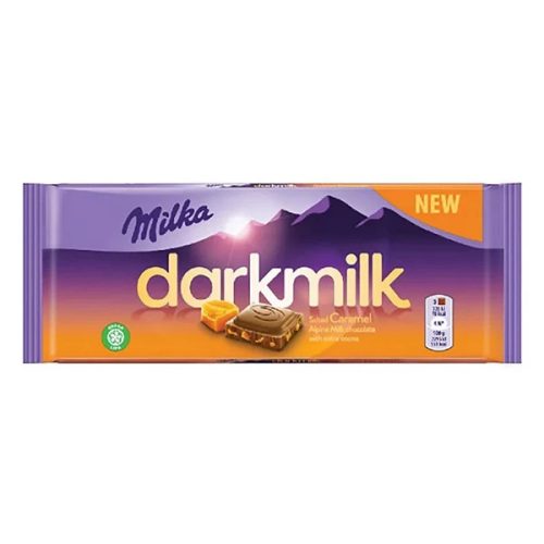 Milka darkmilk sós karamell 85g