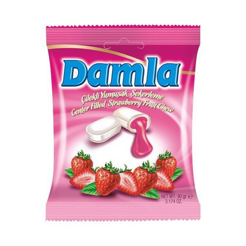 damla cukorka 90 g olvadós epres