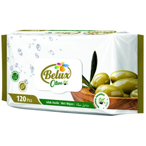 BELUX nedves törlőkendő oliva (OLIVE) 12