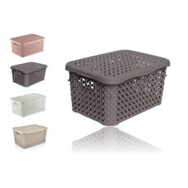Kosár Szögletes Tetővel Rattan Hatású 1.