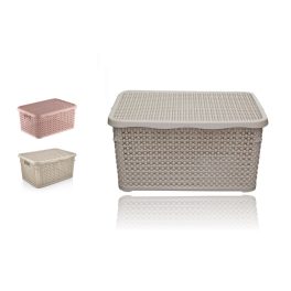 Kosár Szögletes Tetővel Rattan Hatású 10