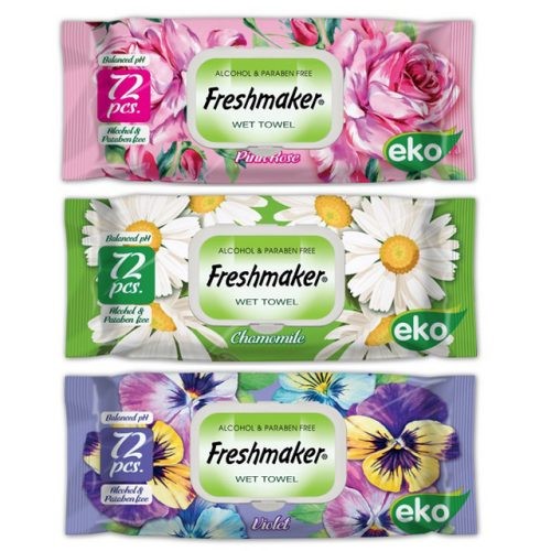 freshmaker törlőkendő 72 lap nedves eko