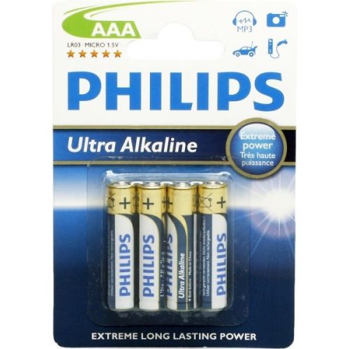 Philips AAA ultra alkaline elem 4db