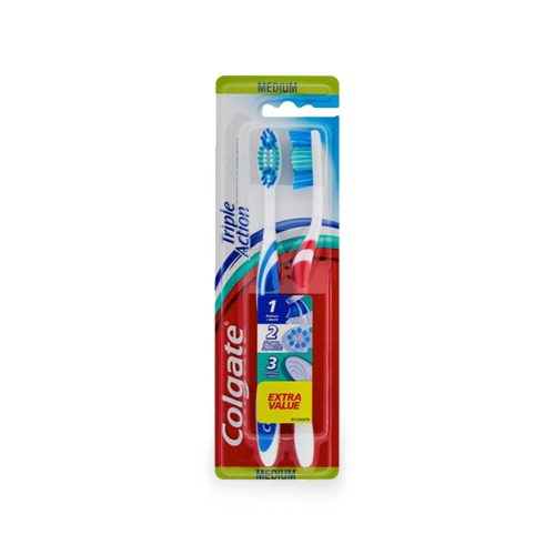 Colgate Fogkefe Triple Action Medium 1+1