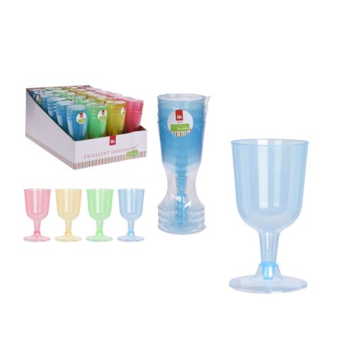 Party Pohár Boros Műanyag Színes 160ml 4
