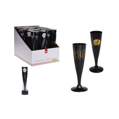 Party Pohár Pezsgős 4 Darabos Fekete 178