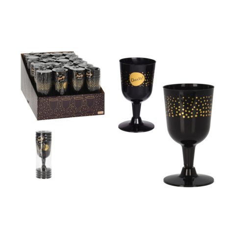 Party Pohár Boros 4 Darabos Fekete 17800