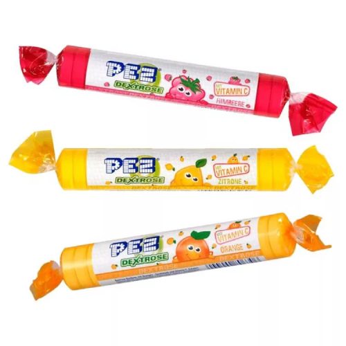 Pez szőlőcukor rolni vegyes karton 39g